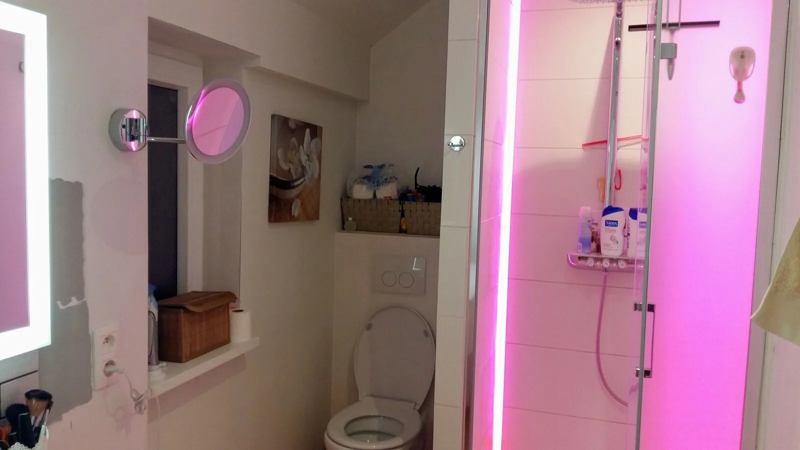 Gerenoveerde badkamer met inloopdouche en hangtoilet in Rixensart